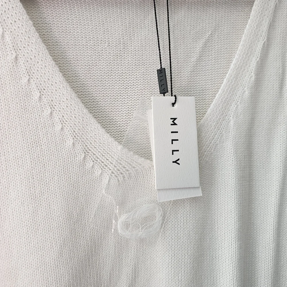 Revolve Milly Cotton-Blend Tunic with Ribbed Neckline and Hem Turtleneck - Picture 4 of 10